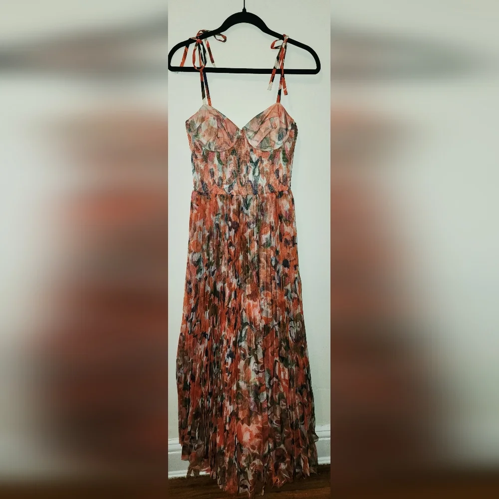 NWOT- Hutch Brianna Dress in Orange Lush Tropical Sz S - Picture 6 of 9
